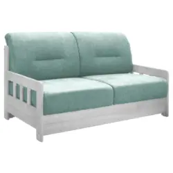 2-Sitzer Sofa mit Schlaffunkt. Camino Mintgrün/Weiß