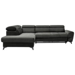 Ecksofa mit Schlaffunktion und Bettkasten Swan Schwarz