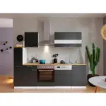 Möbelix Küchenzeile Economy Mit Geräten 250 Cm Grau/nussbaum Dekor