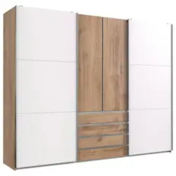 Schwebetürenschrank mit Laden B:300cm Magic Eiche Dekor/Weiß