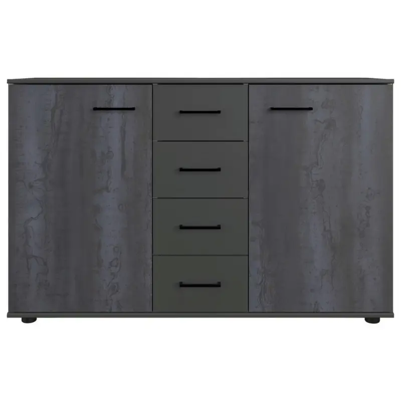 Kommode B: 130 cm Kopenhagen, Dunkelgrau