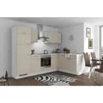 M&ouml;belix Einbauk&uuml;che Eckk&uuml;che M&ouml;belix Pn 80 Mit Ger&auml;ten 275x175 Cm Kaschmirgrau/wei&szlig;