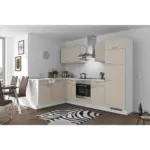 M&ouml;belix Einbauk&uuml;che Eckk&uuml;che M&ouml;belix Pn 80 Mit Ger&auml;ten 175x275 Cm Kaschmirgrau/wei&szlig;