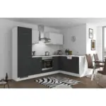 Möbelix Einbauküche Eckküche Möbelix Pn 80 Mit Geräten 275x175 Cm Grafit/weiß