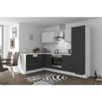 Möbelix Einbauküche Eckküche Möbelix Pn 80 Mit Geräten 175x275 Cm Graphit/weiß