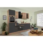 Möbelix Küchenzeile Premium Mit Geräten 280 Cm Grau/eiche Dekor