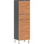 Möbelix Midischrank Bad BxH 34x120 cm Eiche Dekor/ Graphit