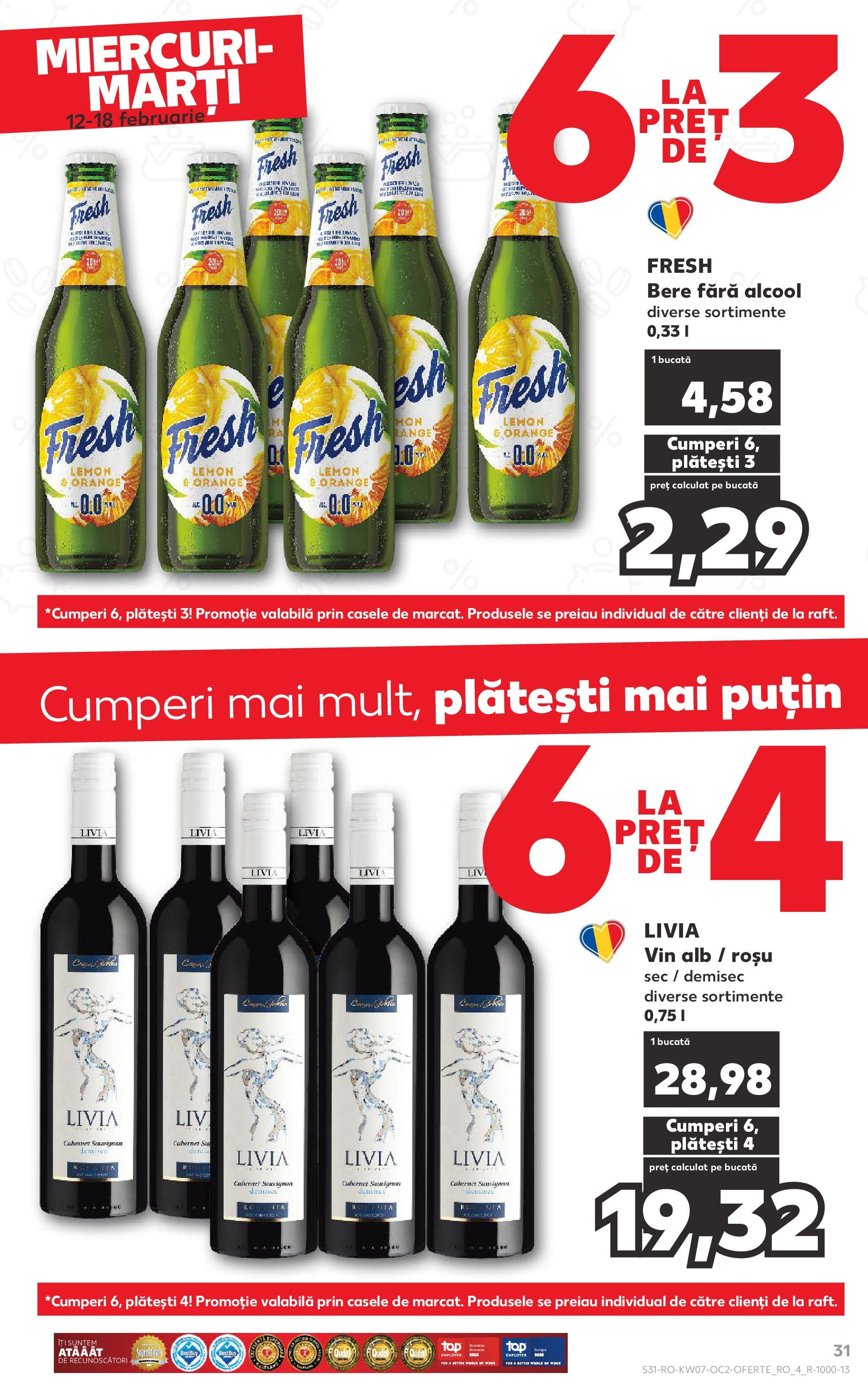 Catalog Kaufland - Bucureşti 12.02.2025 - Revista si Oferta | Pagină: 31 | Produse: Vin, Bere