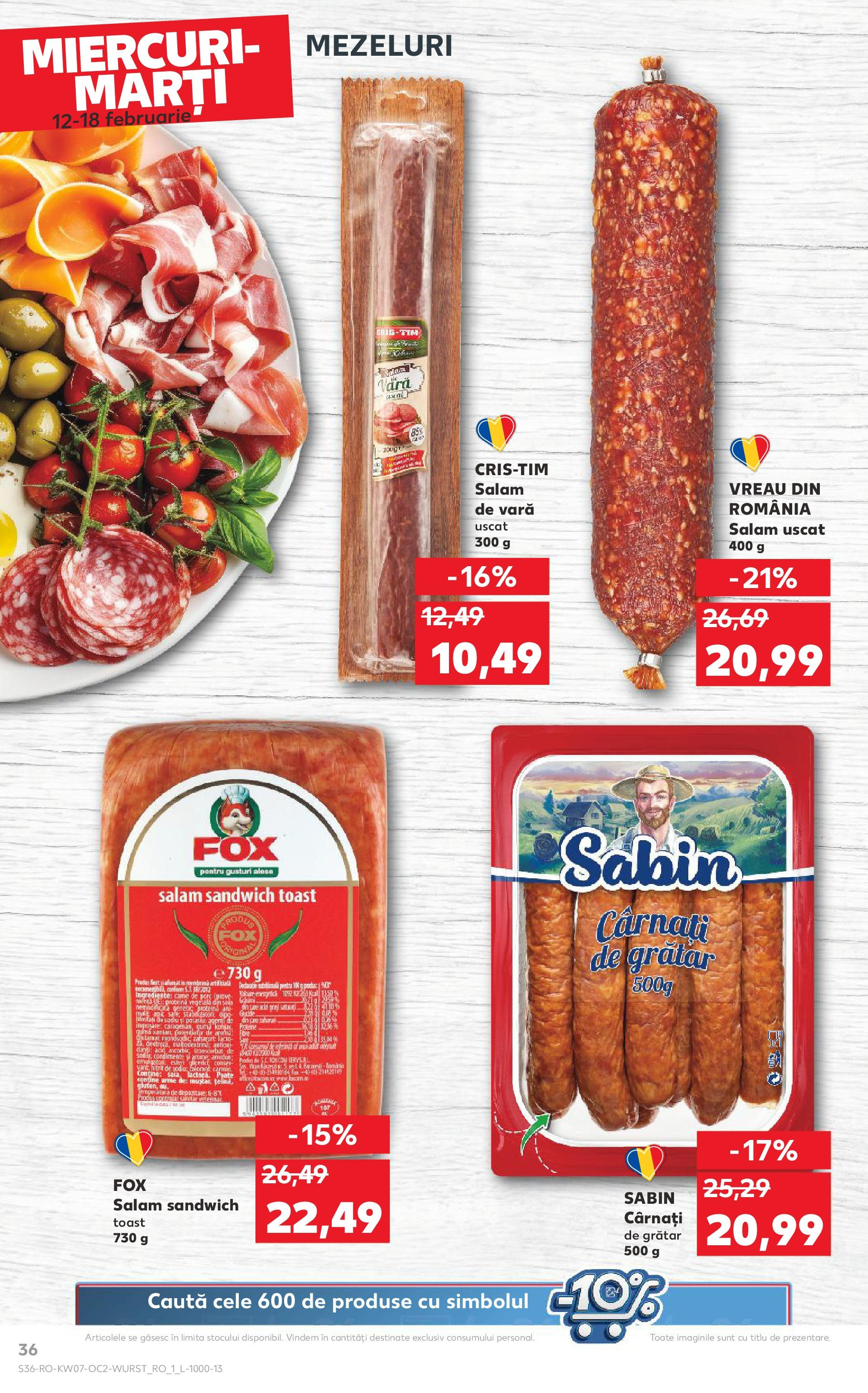 Catalog Kaufland - Bucureşti 12.02.2025 - Revista si Oferta | Pagină: 36 | Produse: Masaüstü kılıfı, Grătar, Salam, Condimente