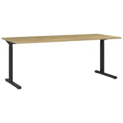 Schreibtisch B 180 H 70 cm Gw-Profi, Eiche Dekor/Schwarz