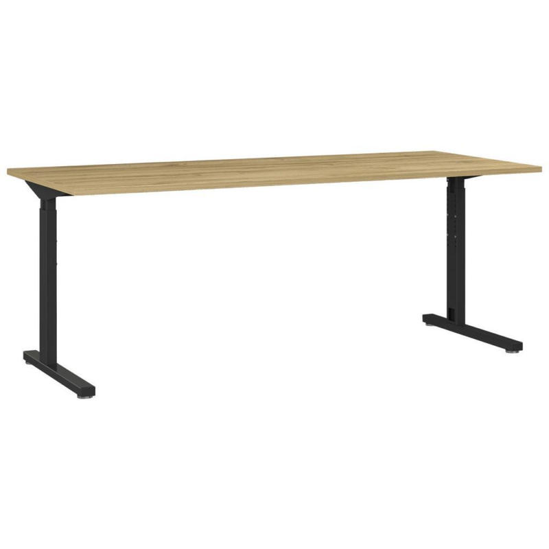 Schreibtisch B 180 H 70 Cm Gw-Profi, Eiche Dekor/schwarz