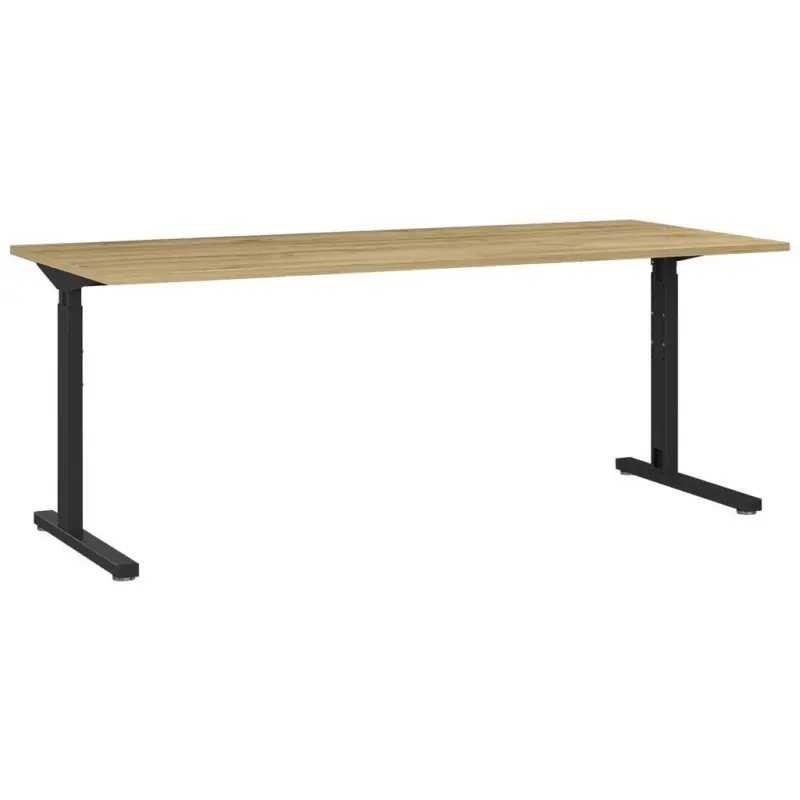 Schreibtisch B 180 H 70 cm Gw-Profi, Eiche Dekor/Schwarz