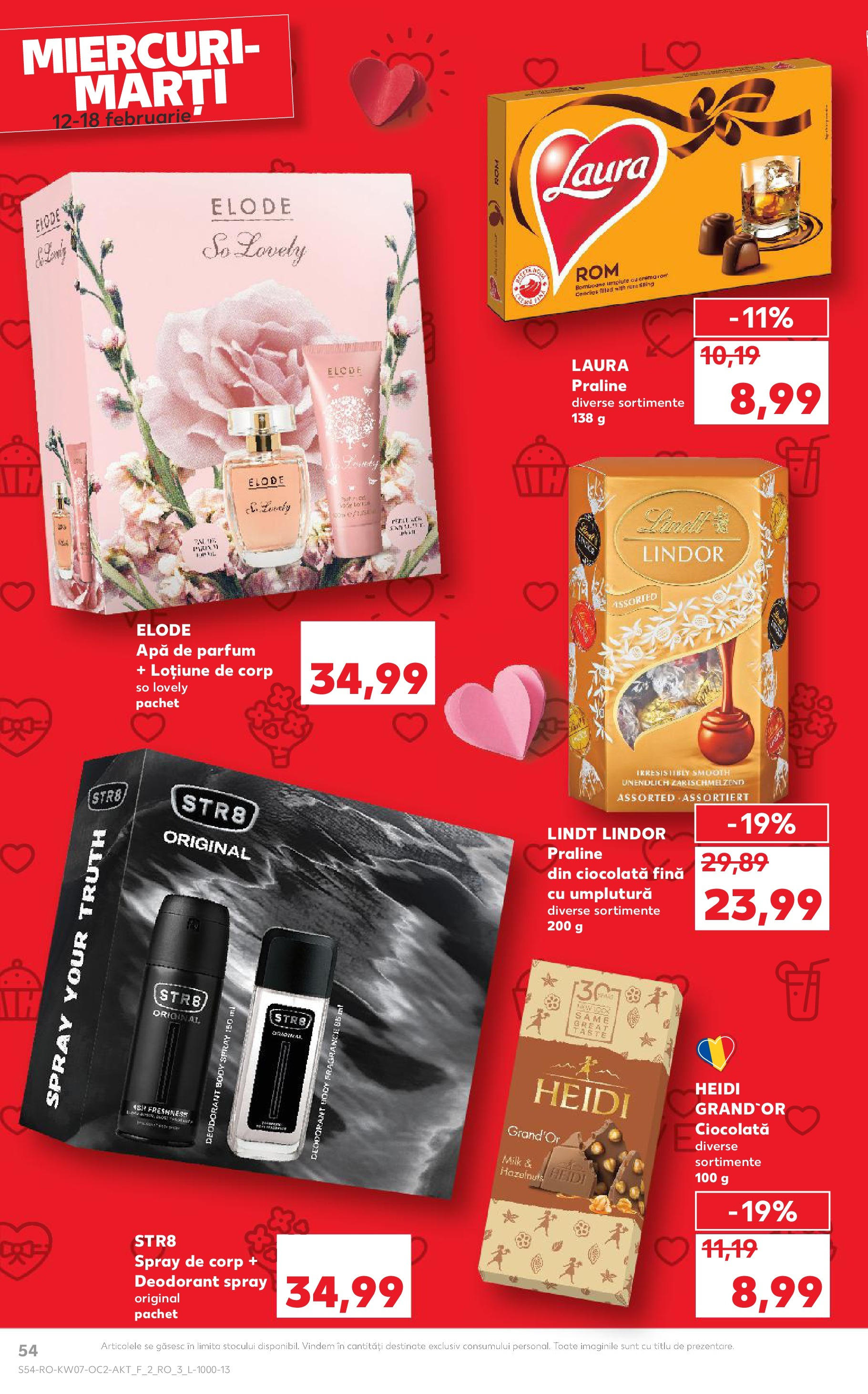 Catalog Kaufland - Bucureşti 12.02.2025 - Revista si Oferta | Pagină: 54 | Produse: Apă de parfum, Body, Cremă, Ciocolată