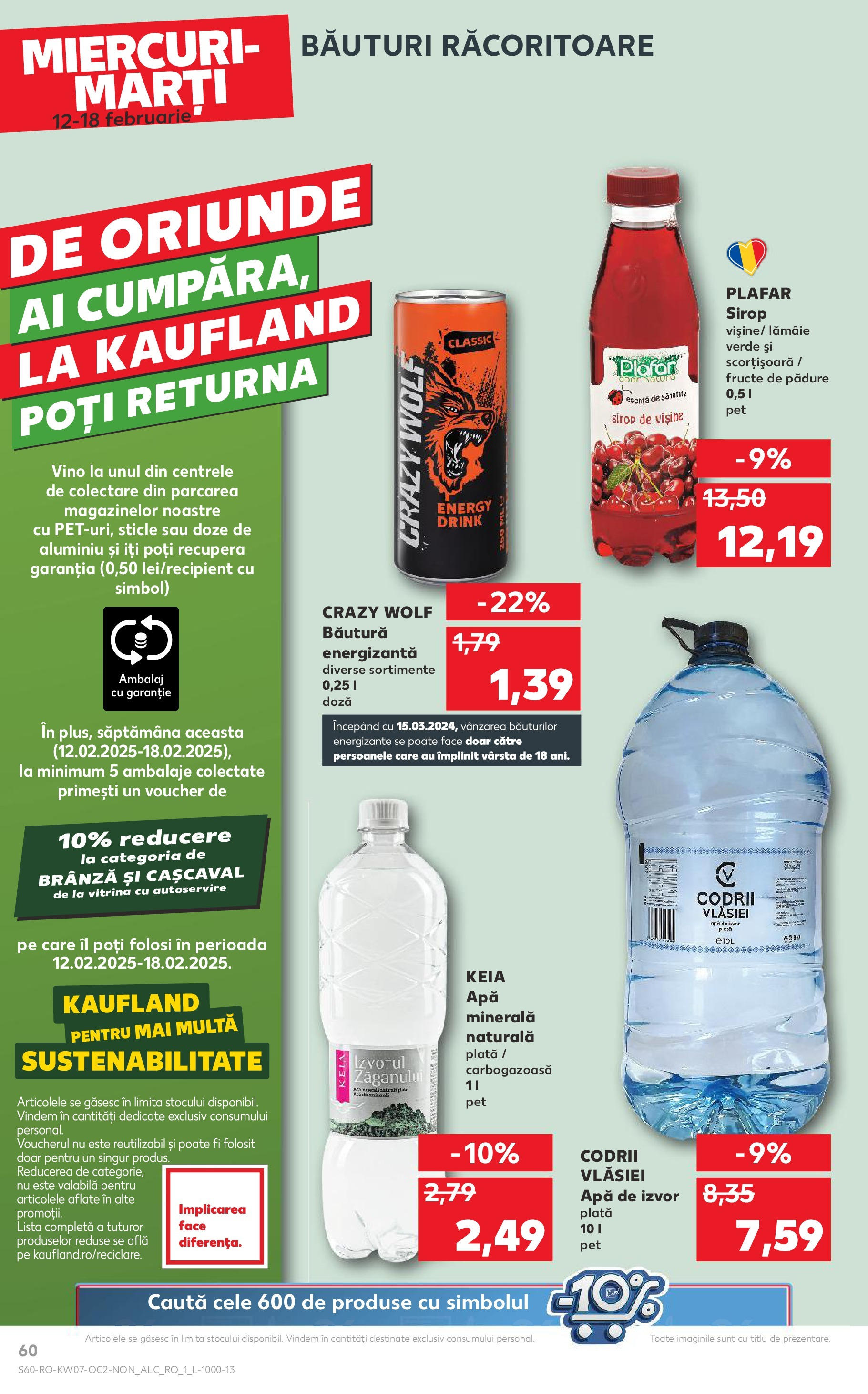 Catalog Kaufland - Bucureşti 12.02.2025 - Revista si Oferta | Pagină: 60 | Produse: Cașcaval, Sirop, Apă, Fructe