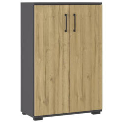 Aktenschrank Gw-profi Eiche Dekor/graphitfarben B: 80 Cm