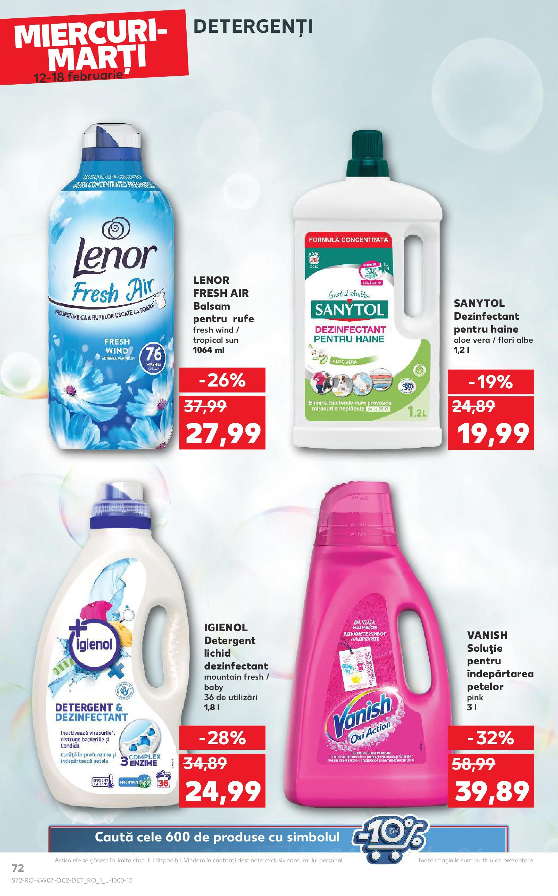 Catalog Kaufland - Bucureşti 12.02.2025 - Revista si Oferta | Pagină: 72 | Produse: Balsam, Detergent, Haine, Çelik Mama ve Su Kabı