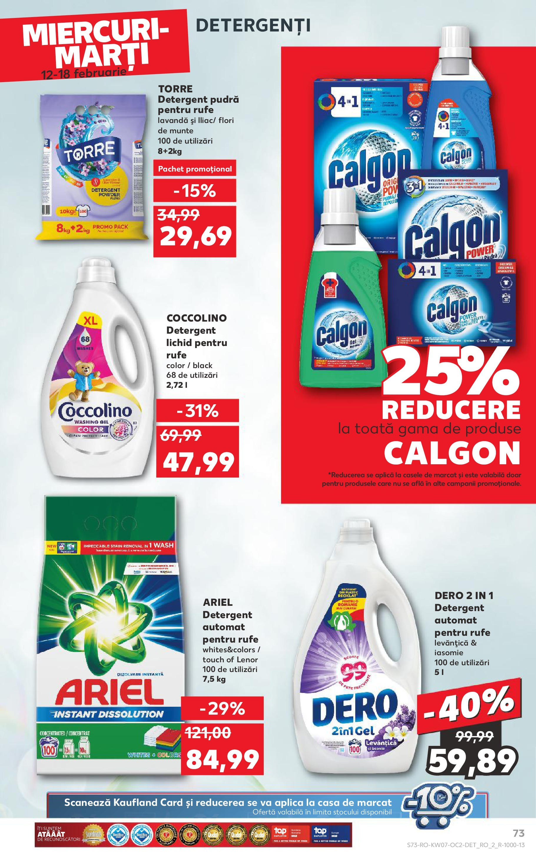 Catalog Kaufland - Bucureşti 12.02.2025 - Revista si Oferta | Pagină: 73 | Produse: Pudră, Detergent