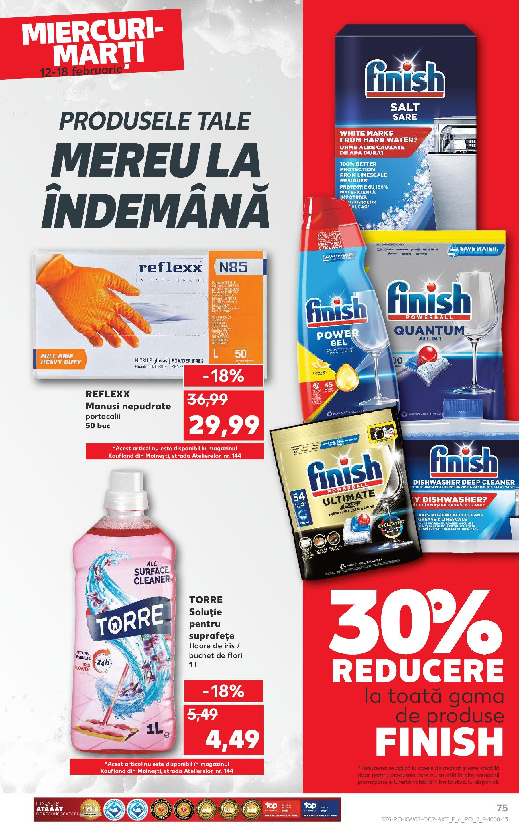 Catalog Kaufland - Bucureşti 12.02.2025 - Revista si Oferta | Pagină: 75 | Produse: Mănuși, Pomelo, Mașină De Spălat Vase, Sare