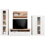 M&ouml;belix Wohnkombination 4-tlg. Auris, Wei&szlig;/eiche Dekor