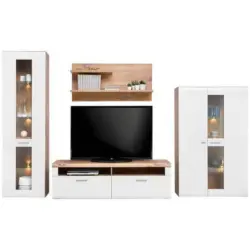 Wohnkombination 4-tlg. Auris, Wei&szlig;/eiche Dekor