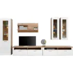 M&ouml;belix Wohnkombination 6-tlg. Auris, Wei&szlig;/eiche Dekor