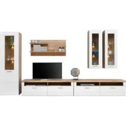 Wohnkombination 6-tlg. Auris, Wei&szlig;/eiche Dekor