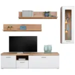 M&ouml;belix Wohnkombination 4-tlg. Auris, Wei&szlig;/eiche Dekor