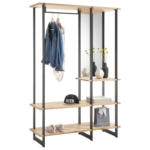 Möbelix Garderobe Mauro Schwarz/ Eichefarben Metall B: 120 cm