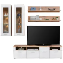 Wohnkombination 5-tlg. Auris, Wei&szlig;/eiche Dekor