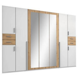 Drehtürenschrank Mit Spiegel + Laden B: 313 cm Vegas, Weiß