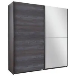 Schwebet&uuml;renschrank + Spiegel B: 180 cm Herne, Graphit