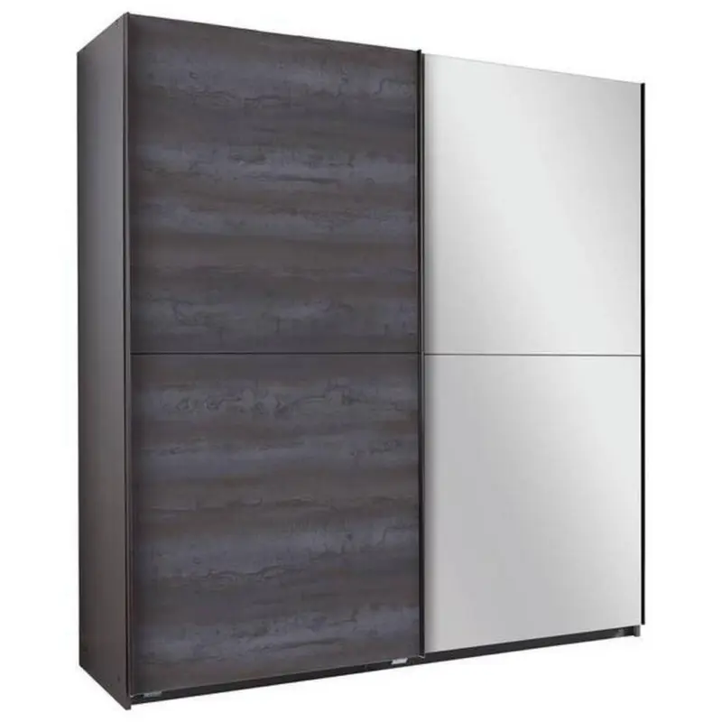 Schwebet&uuml;renschrank + Spiegel B: 180 cm Herne, Graphit