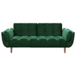 2-Sitzer-Sofa mit Schlaffunkt. Scarlett Grün Samt