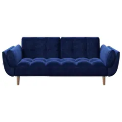 2-Sitzer-Sofa mit Schlaffunkt. Scarlett Blau Samt