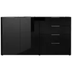 Möbelix Sideboard Mit Glasfronten B: 184 Cm Gw-Oakland, Schwarz