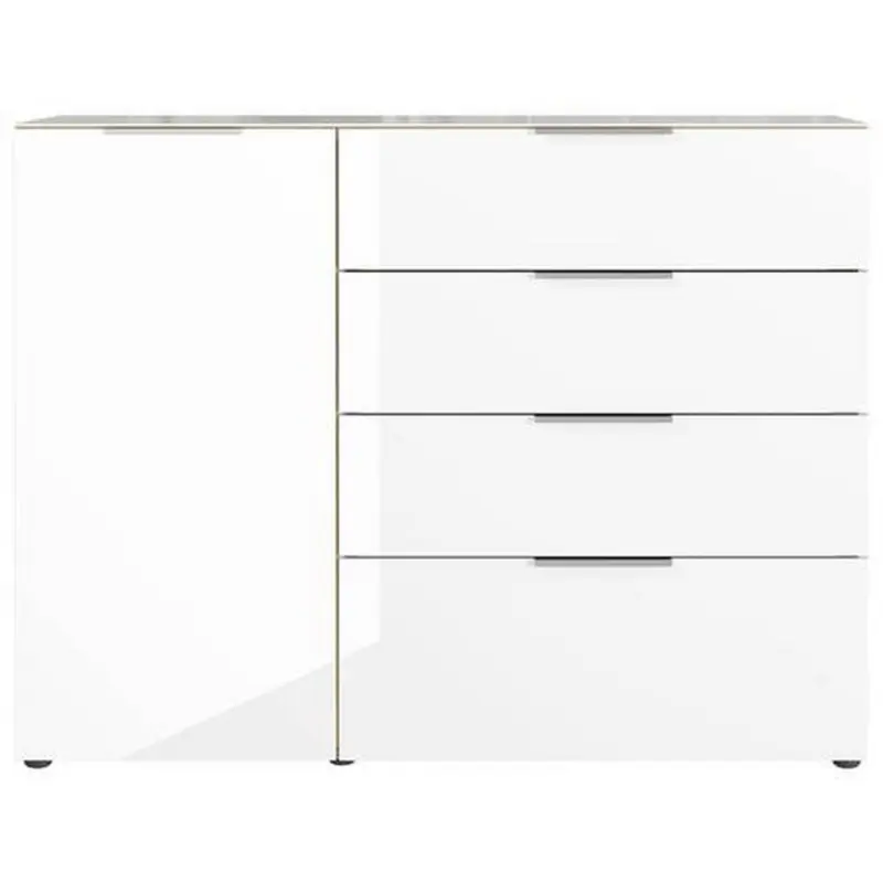 Sideboard Mit Glasfronten B: 134 Cm Gw-Oakland, Weiß