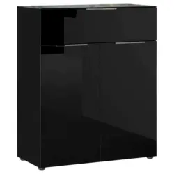 Kommode Mit Glasfront B: 83 Cm Gw-Oakland, Schwarz
