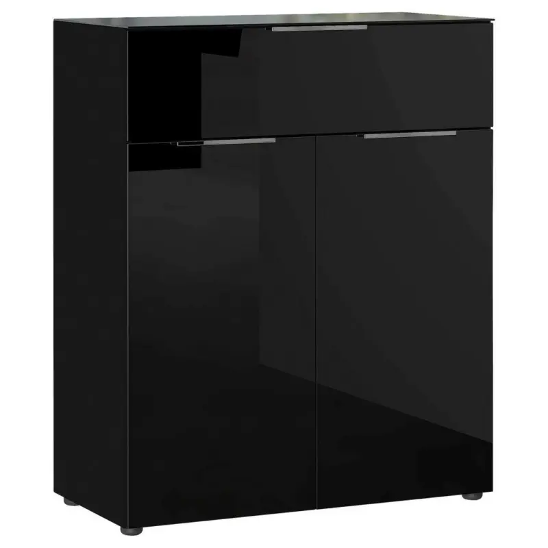 Kommode Mit Glasfront B: 83 Cm Gw-Oakland, Schwarz
