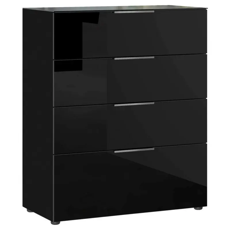 Kommode Mit Glasfront B: 83 Cm Gw-Oakland, Schwarz