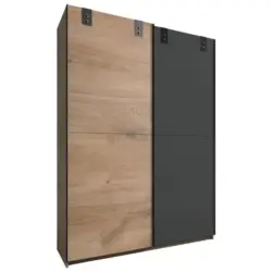 Schwebet&uuml;renschrank B: 135 cm Cardiff, Eiche Dekor/Graphit