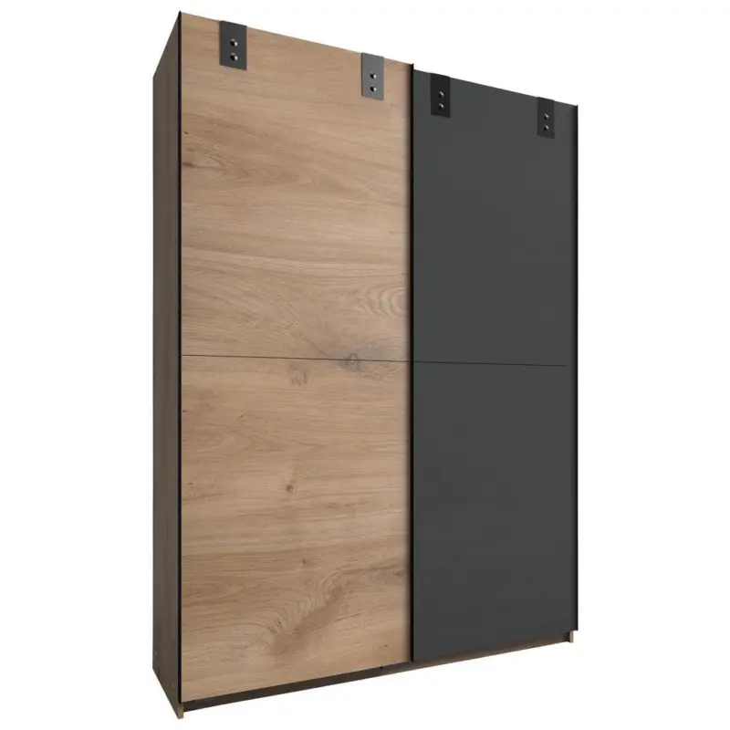 Schwebet&uuml;renschrank B: 135 cm Cardiff, Eiche Dekor/Graphit