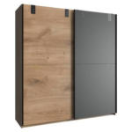 Möbelix Schwebetürenschrank B: 180 cm Cardiff, Eiche Dekor/Graphit