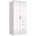 Möbelix Drehtürenschrank mit Laden B: 91 cm Clack, Weiß