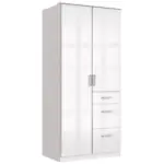 Möbelix Drehtürenschrank Mit Laden B: 91 Cm Clack, Weiß