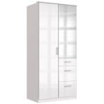 Möbelix Drehtürenschrank Mit Spiegel + Laden B: 91 cm Clack, Weiß