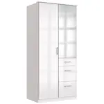 Möbelix Drehtürenschrank Mit Spiegel + Laden B: 91 Cm Clack, Weiß