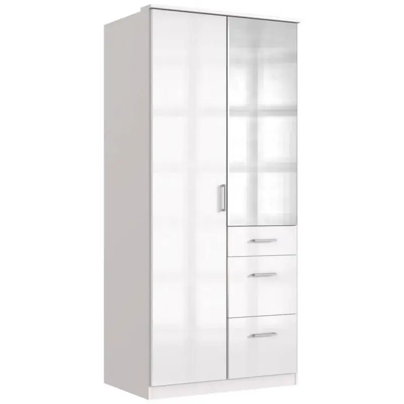 Dreht&uuml;renschrank Mit Spiegel + Laden B: 91 Cm Clack, Wei&szlig;