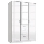 Möbelix Drehtürenschrank Mit Spiegel + Laden B: 135 cm Clack, Weiß