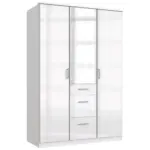 Möbelix Drehtürenschrank Mit Spiegel + Laden B: 135 cm Clack, Weiß