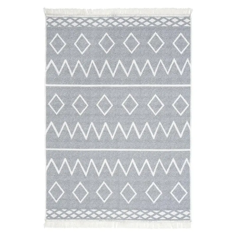 Teppich Hellgrau Baumwolle Ida Rechteckig 120x170 Cm